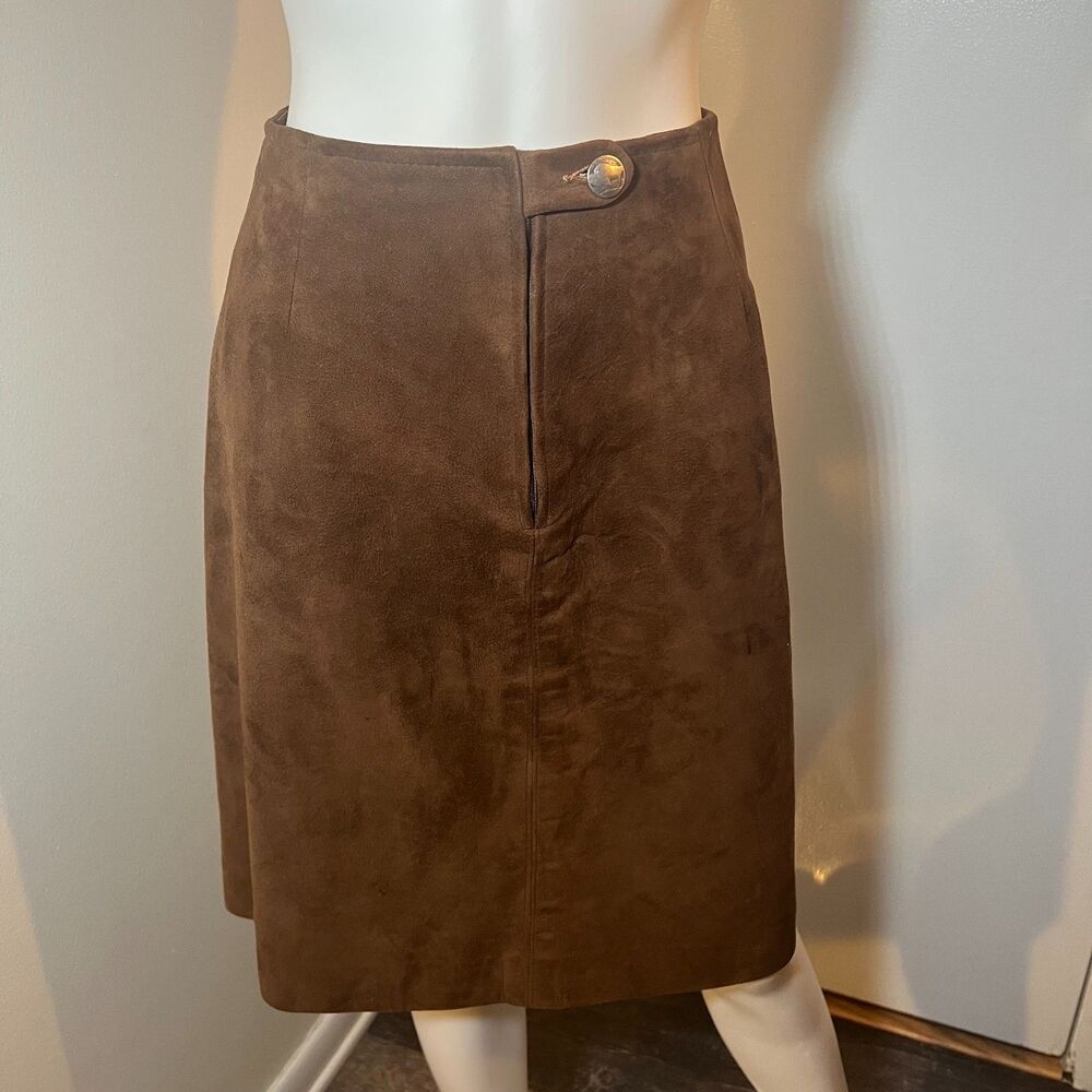 Vintage Brown Suede Leather Skirt S - Western Retro Boho 60s 70s Cowgirl Prairie